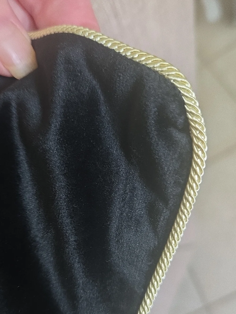 Decorative Pillow Covers in Black Velvet with Gold Trim (SET OF 4)